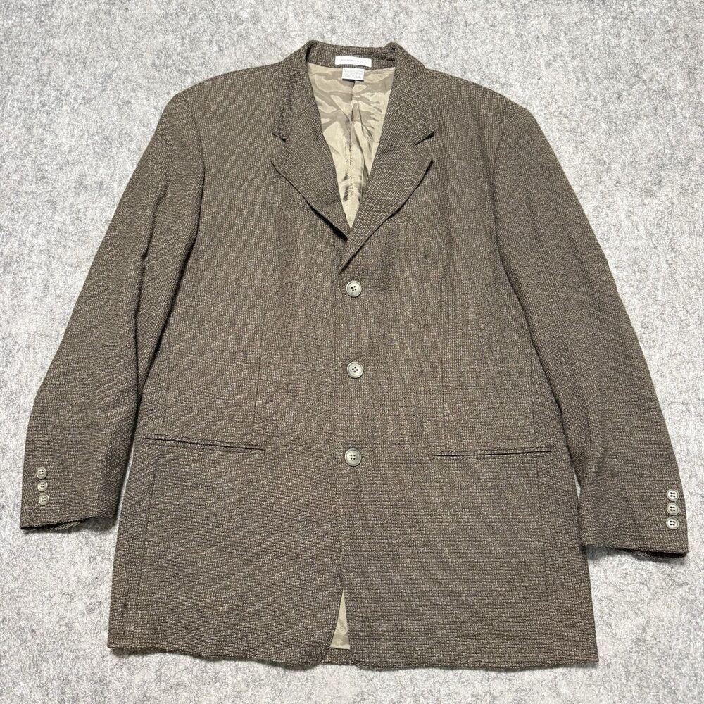Vintage Jhane Barnes Neiman Marcus Blazer Mens 42 Brown Woven Japan Distressed
